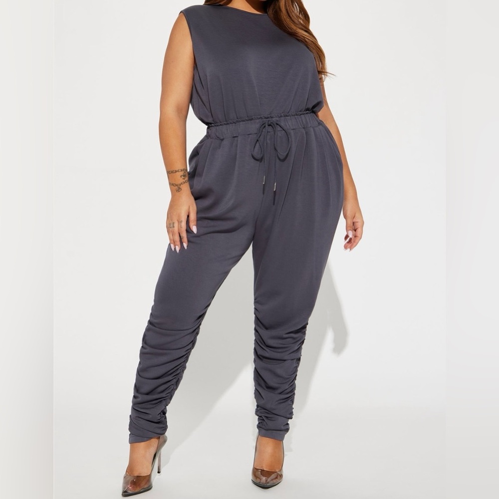 Fashion Nova Dark Gray Jumpsuit